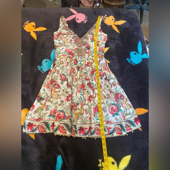 Plenty by Tracy Reese silk floral dress with lace bead in the front size 8 - Picture 13 of 16